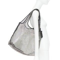 3.1 Phillip Lim psichedelica borsa da mercato in rete di cristalli sottili foderata in PVC