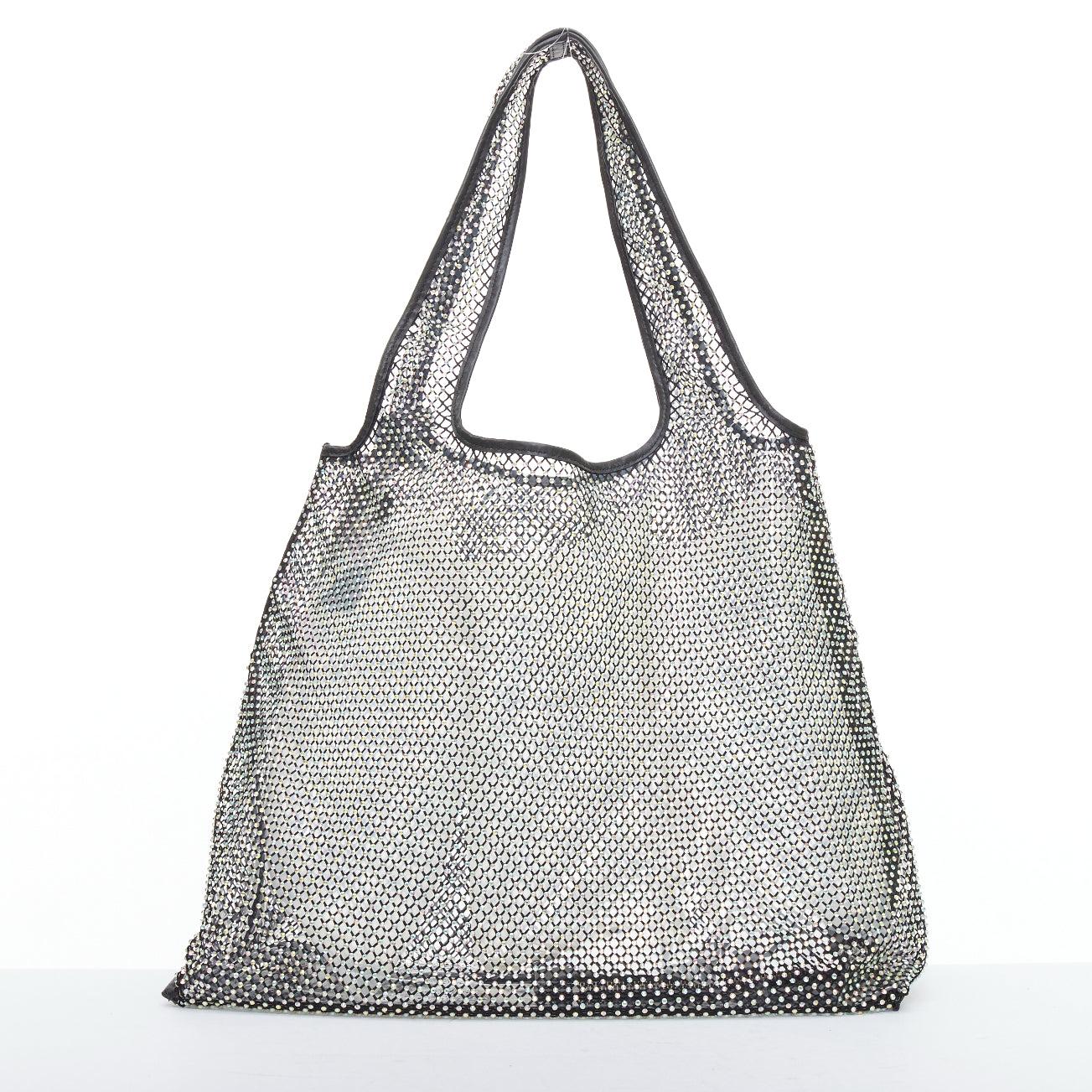 Donna 3.1 PHILLIP LIM psychedelic fine crystal mesh PVC lined market tote bag in vendita