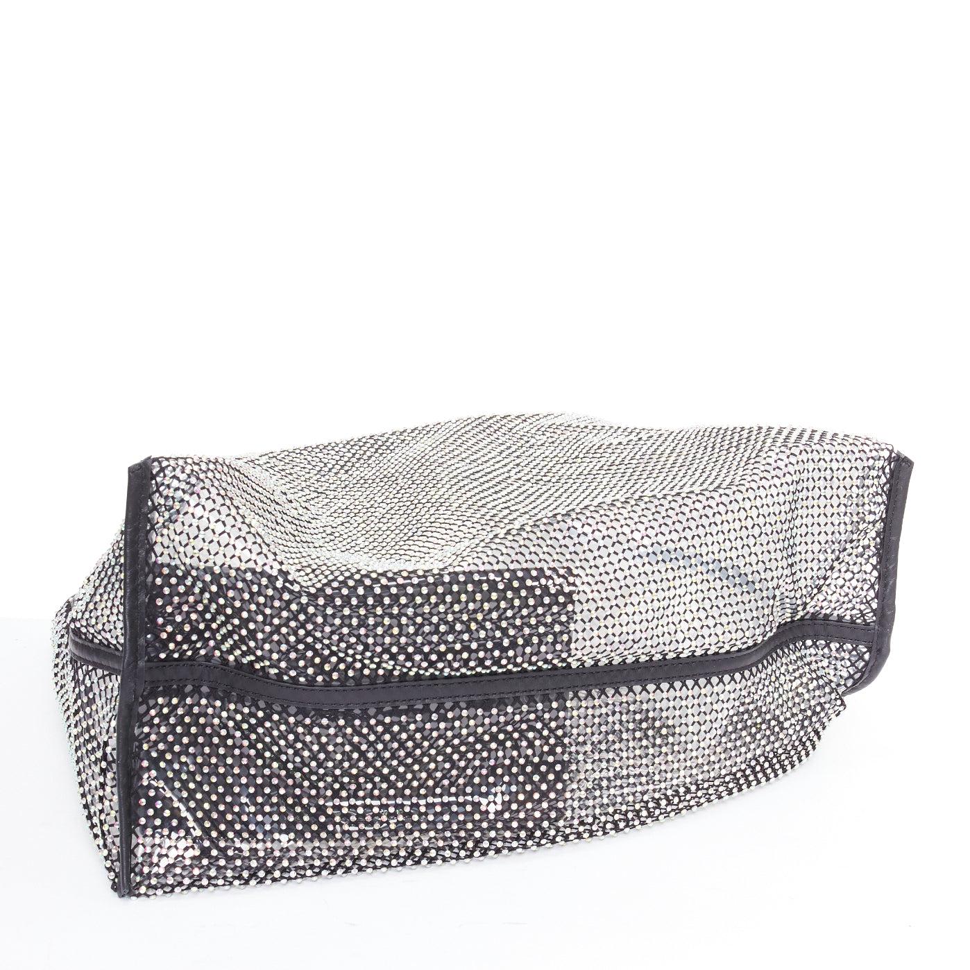 3.1 PHILLIP LIM psychedelic fine crystal mesh PVC lined market tote bag in vendita 1