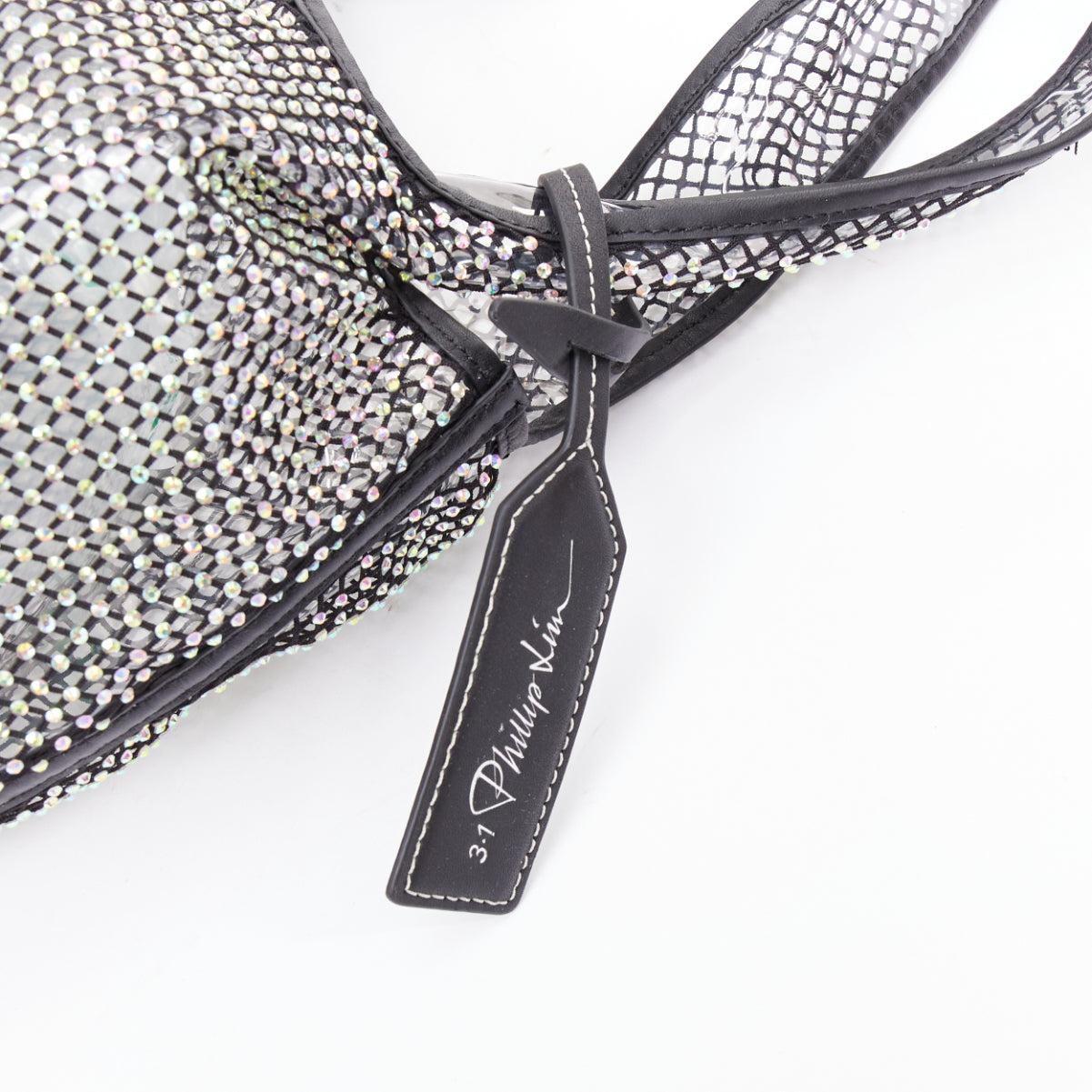 3.1 PHILLIP LIM psychedelic fine crystal mesh PVC lined market tote bag in vendita 2