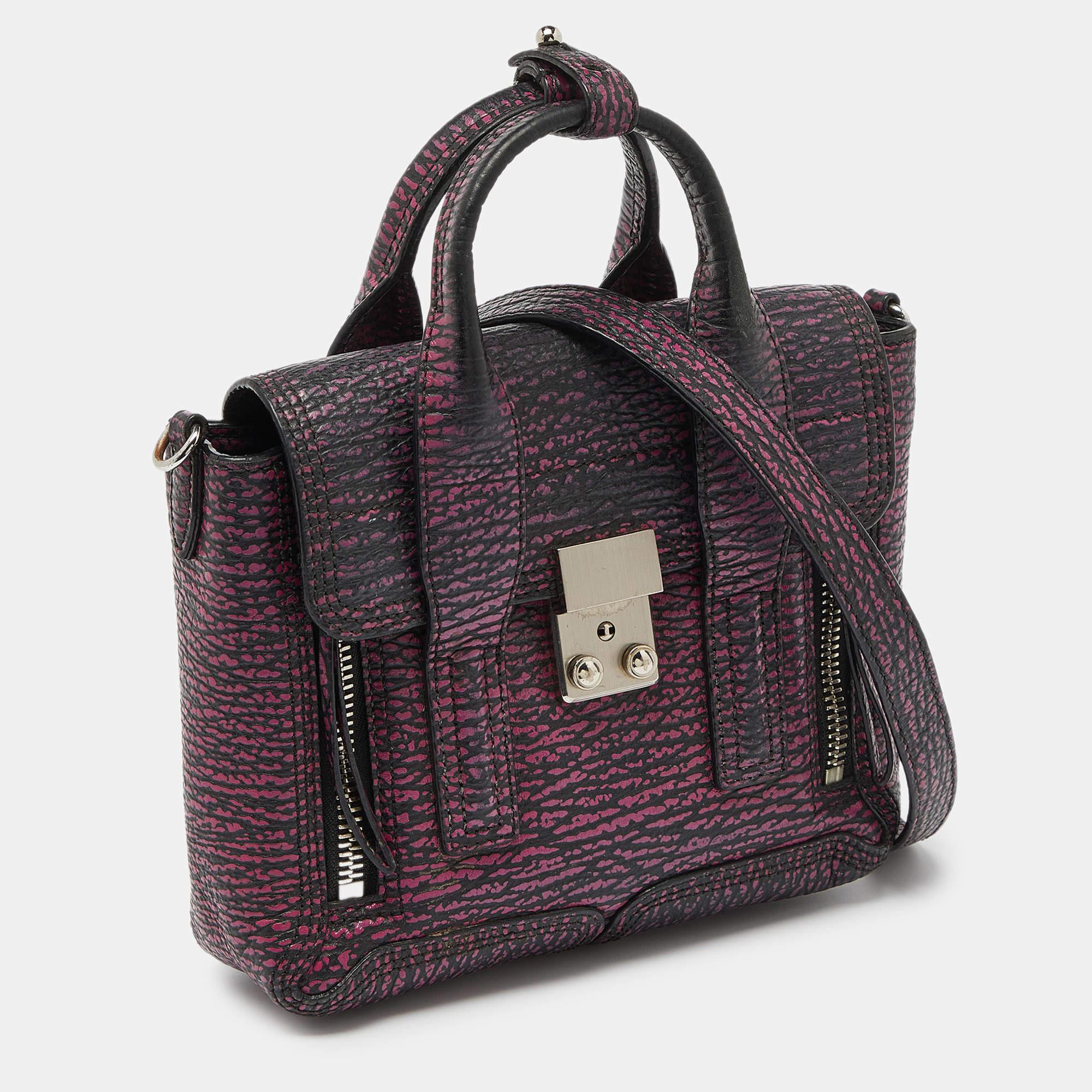 Black 3.1 Phillip Lim Purple Leather Mini Pashli Satchel For Sale