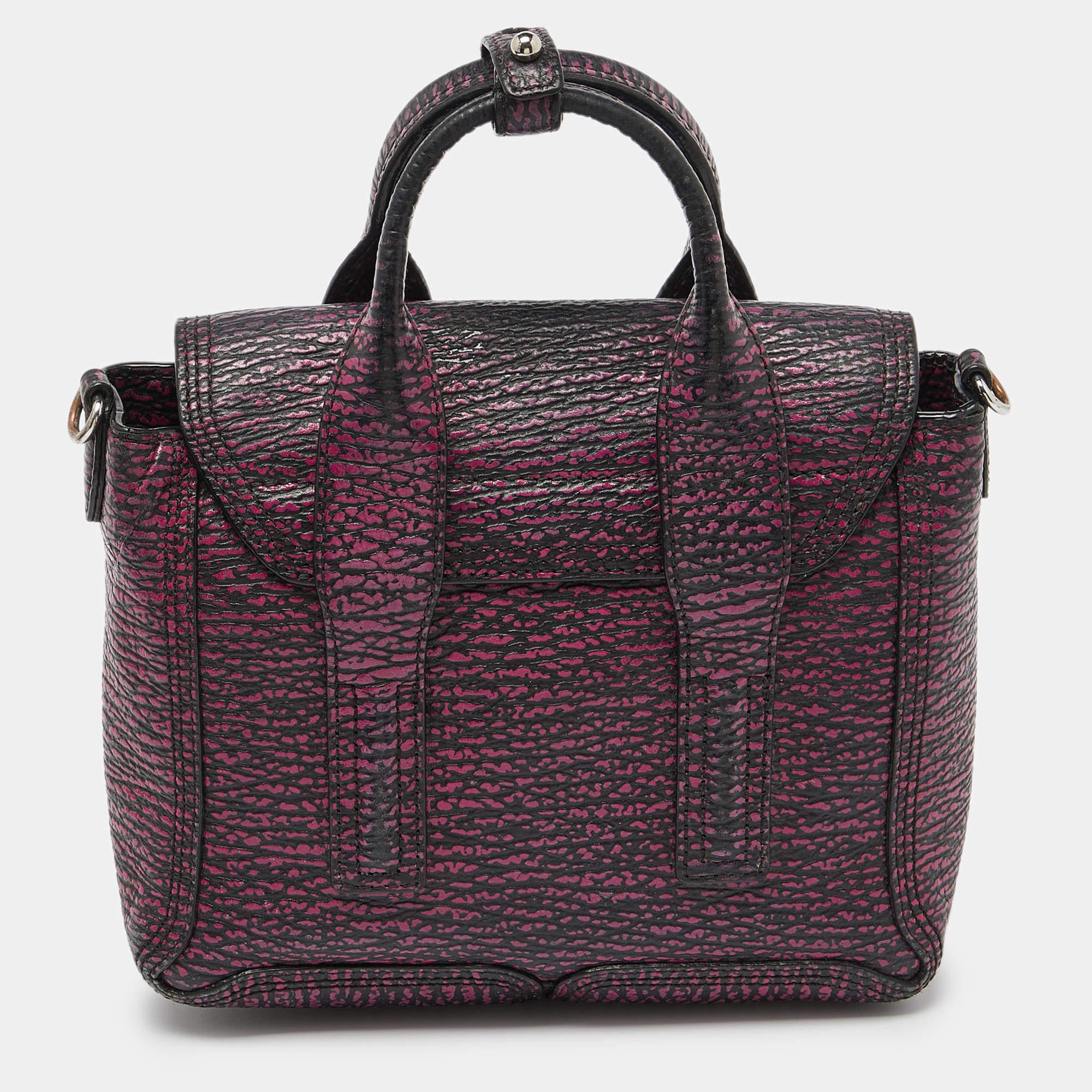 3.1 Phillip Lim Purple Leather Mini Pashli Satchel In Fair Condition For Sale In Dubai, Al Qouz 2