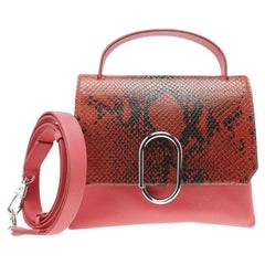 3.1 Phillip Lim Red Snakeskin x Leather Top Handle Alix Mini Crossbody 8PL1102