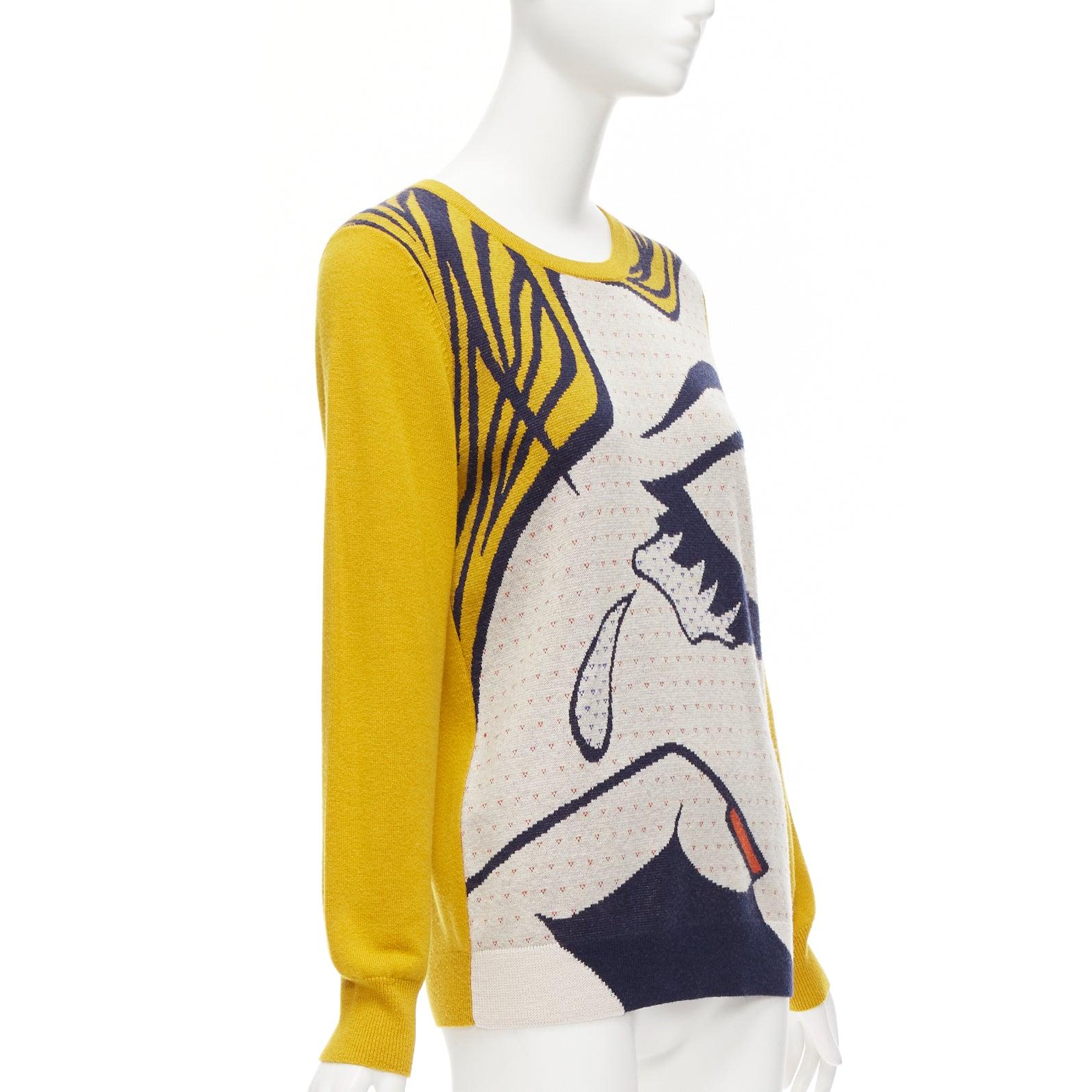 3.1 PHILLIP LIM Roy Litchenstein Breakup graphic knit merino wool sweater XS In Good Condition For Sale In Hong Kong, NT