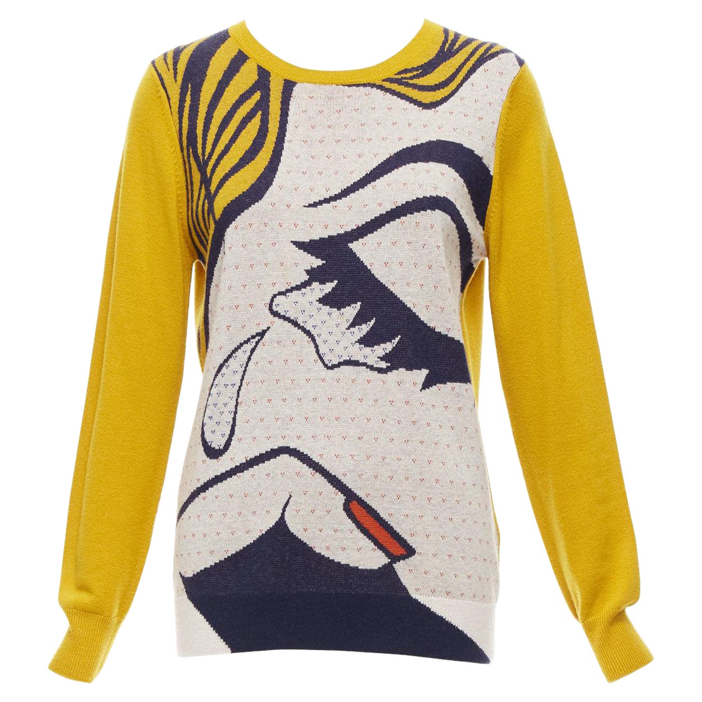3.1 PHILLIP LIM Roy Litchenstein Breakup graphic knit merino wool sweater XS