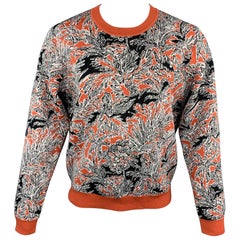 3.1 PHILLIP LIM Rust & Black Jacquard Polyester Blend Crew-Neck Sweater