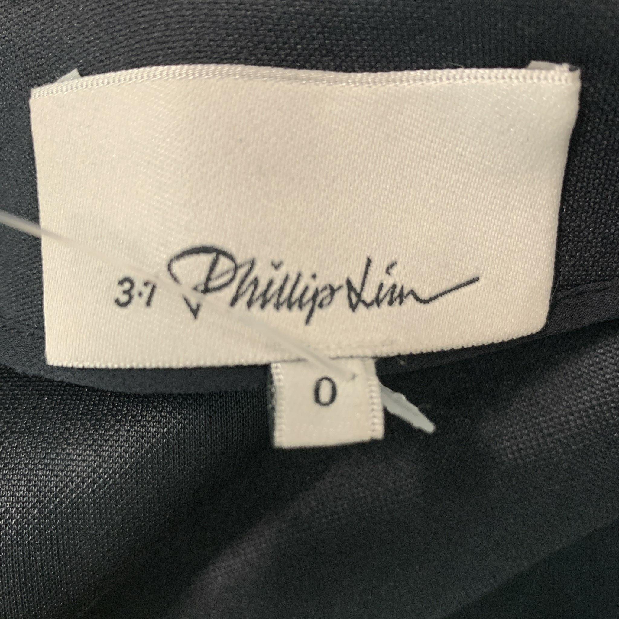 3.1 PHILLIP LIM Size 0 Black Polyester Rhinestones Dress Top 1