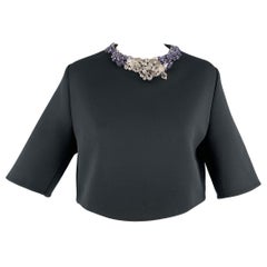 3.1 Phillip Lim Taglia 0 Vestito top in poliestere nero con strass
