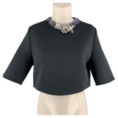 3.1 PHILLIP LIM Size 0 Black Polyester Rhinestones Dress Top