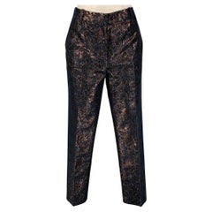 3.1 PHILLIP LIM Size 2 Navy & Copper Polyester / Cotton Metallic Dress Pants