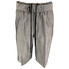3.1 Phillip Lim Taglia 31 Pantaloncini con cintura in misto viscosa argento