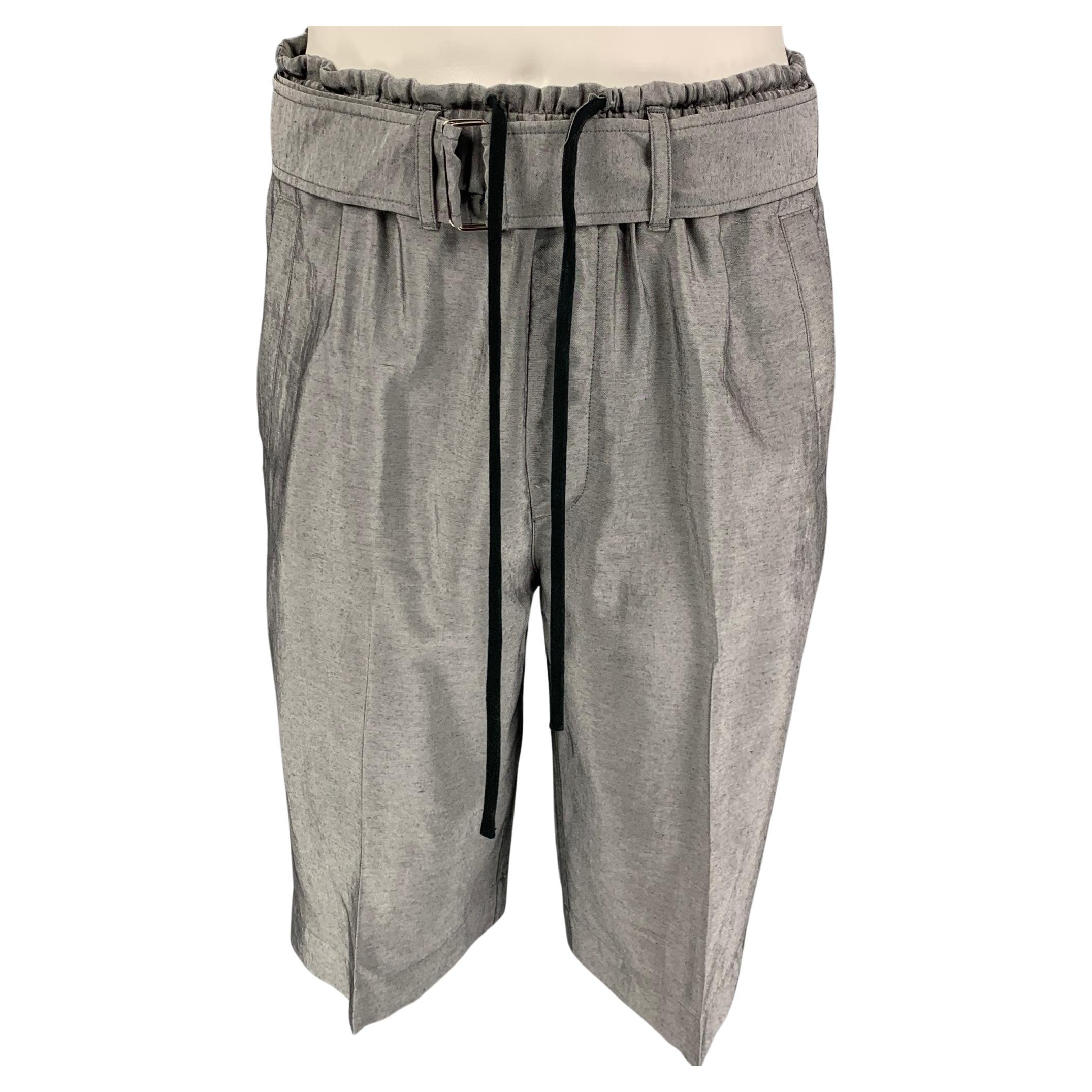 3.1 PHILLIP LIM Size 31 Silver Viscose Blend Belted Shorts