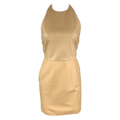 3.1 PHILLIP LIM Size 4 Camel Beige Leather Halter Dress