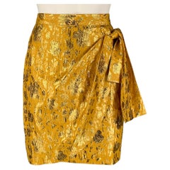 3.1 PHILLIP LIM Größe 4 Gold Metallic Lurex / Seide Minirock