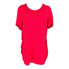 3.1 Phillip Lim Taglia 4 Rosa Argento Viscosa Borchie Girocollo Abito Top