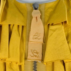3.1 PHILLIP LIM Size 4 Yellow Cotton Blend Ruffled Jacket Blazer