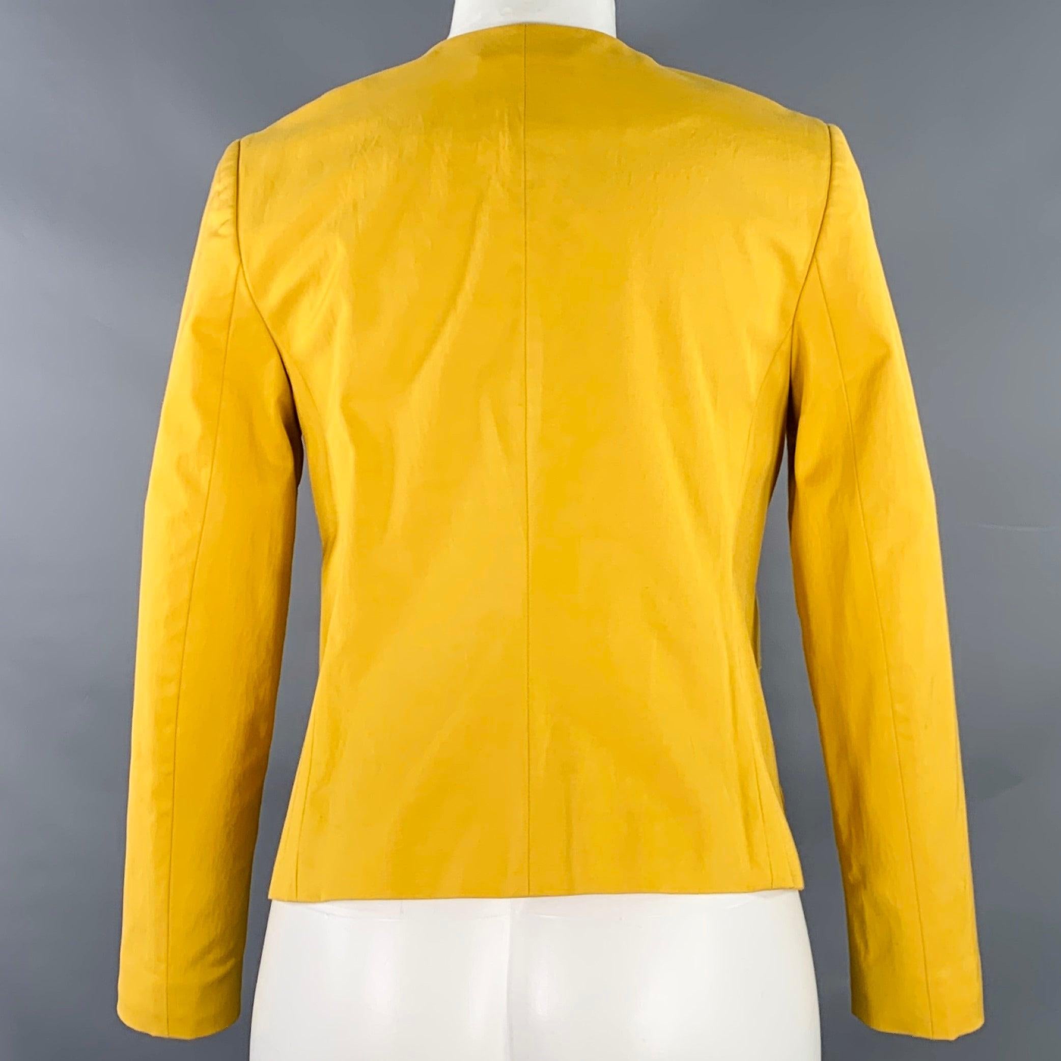 Women's 3.1 PHILLIP LIM Size 4 Yellow Cotton Blend Ruffled Jacket Blazer For Sale