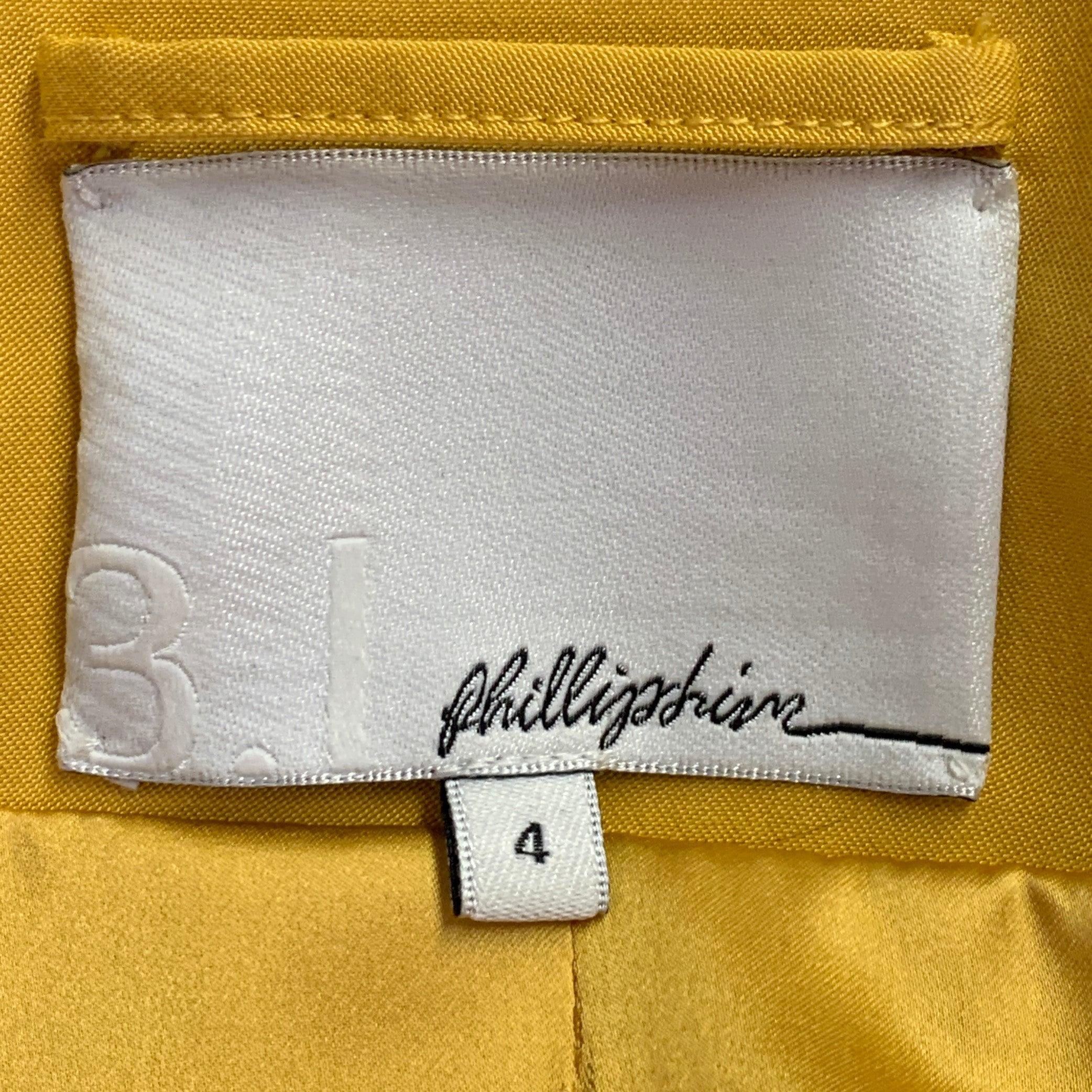 3.1 PHILLIP LIM Size 4 Yellow Cotton Blend Ruffled Jacket Blazer For Sale 1