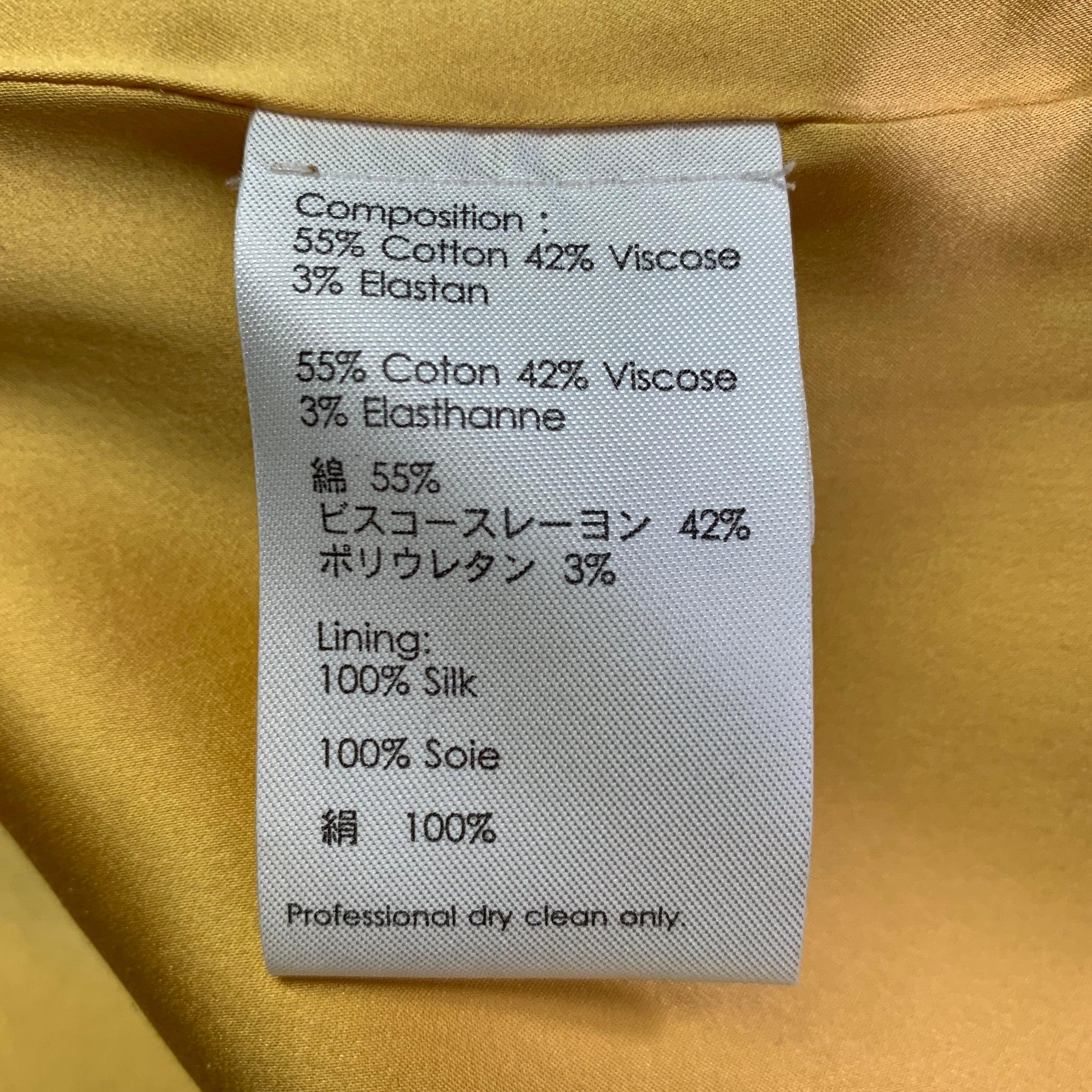 3.1 PHILLIP LIM Size 4 Yellow Cotton Blend Ruffled Jacket Blazer For Sale 4