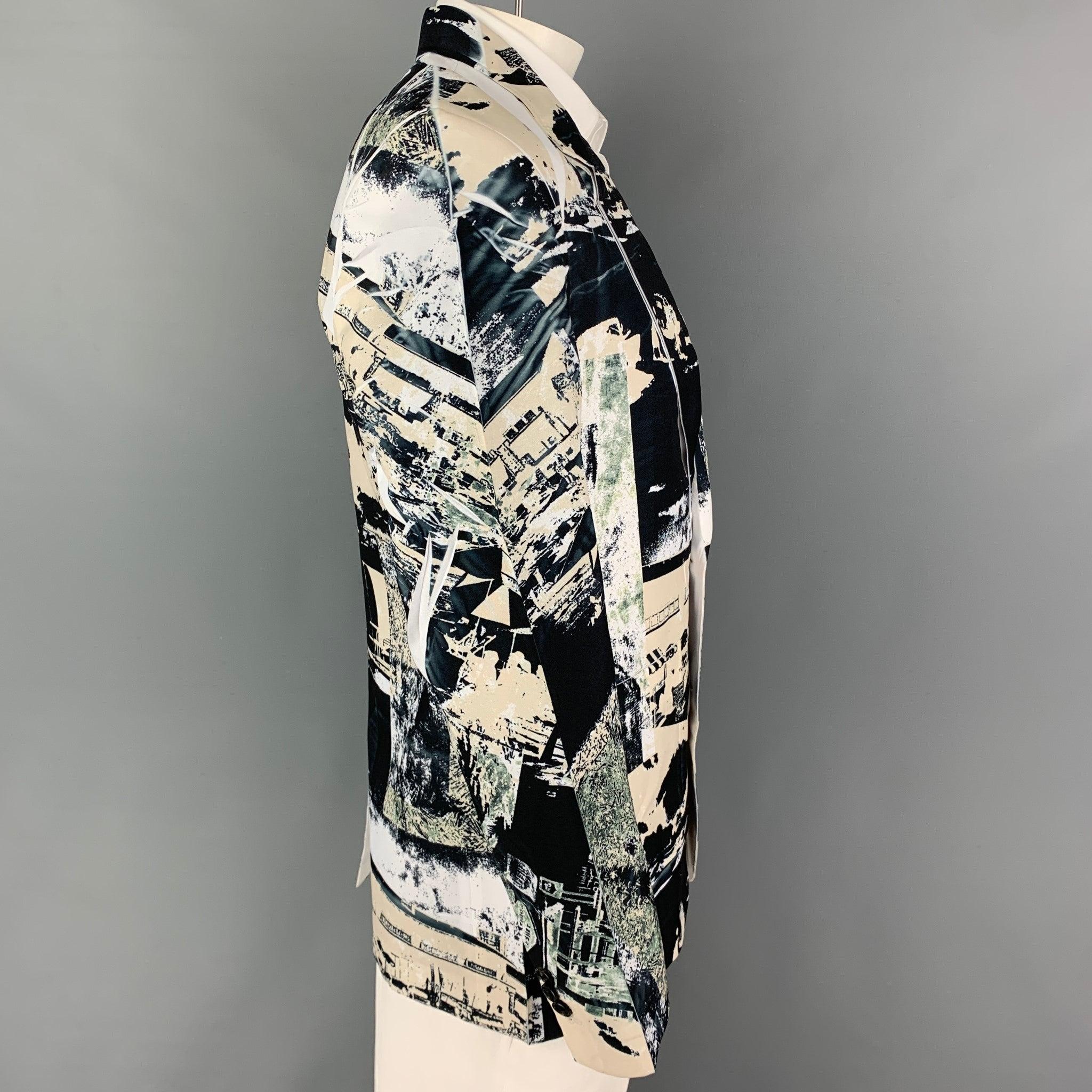 3.1 PHILLIP LIM Size 40 Multi-Color Print Not Listed Oversized Sport Coat In Good Condition For Sale In San Francisco, CA