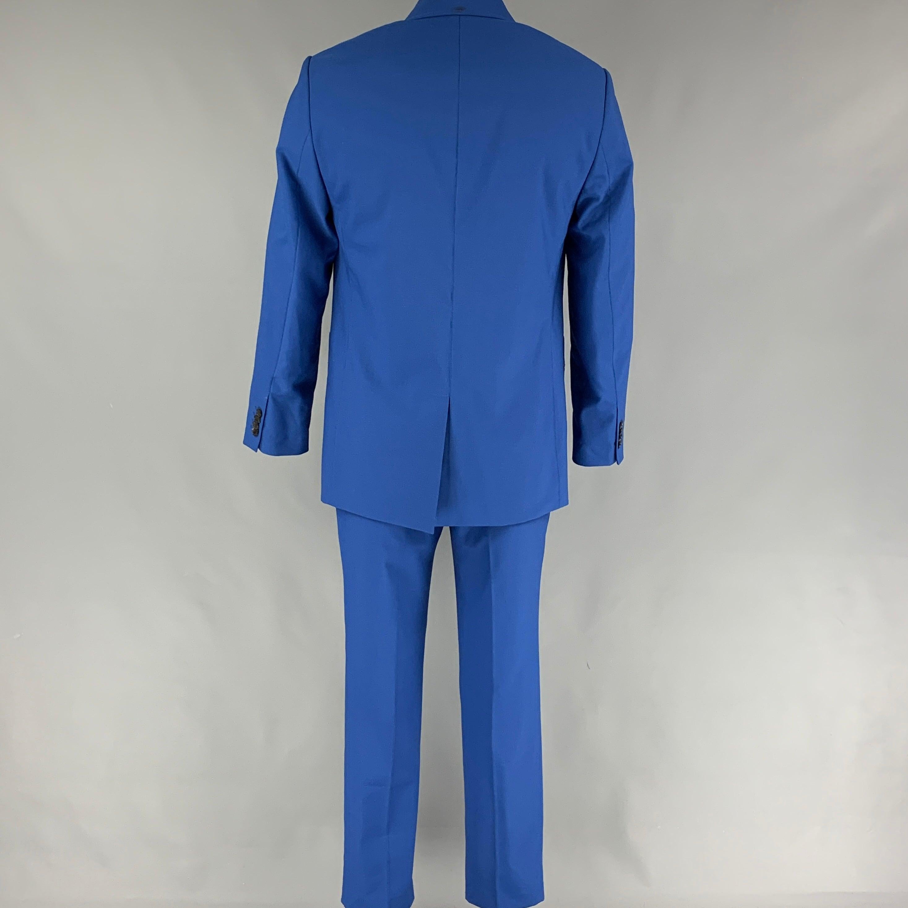 3.1 PHILLIP LIM Size 40 Royal Blue Wool Blend Notch Lapel Suit In Excellent Condition For Sale In San Francisco, CA