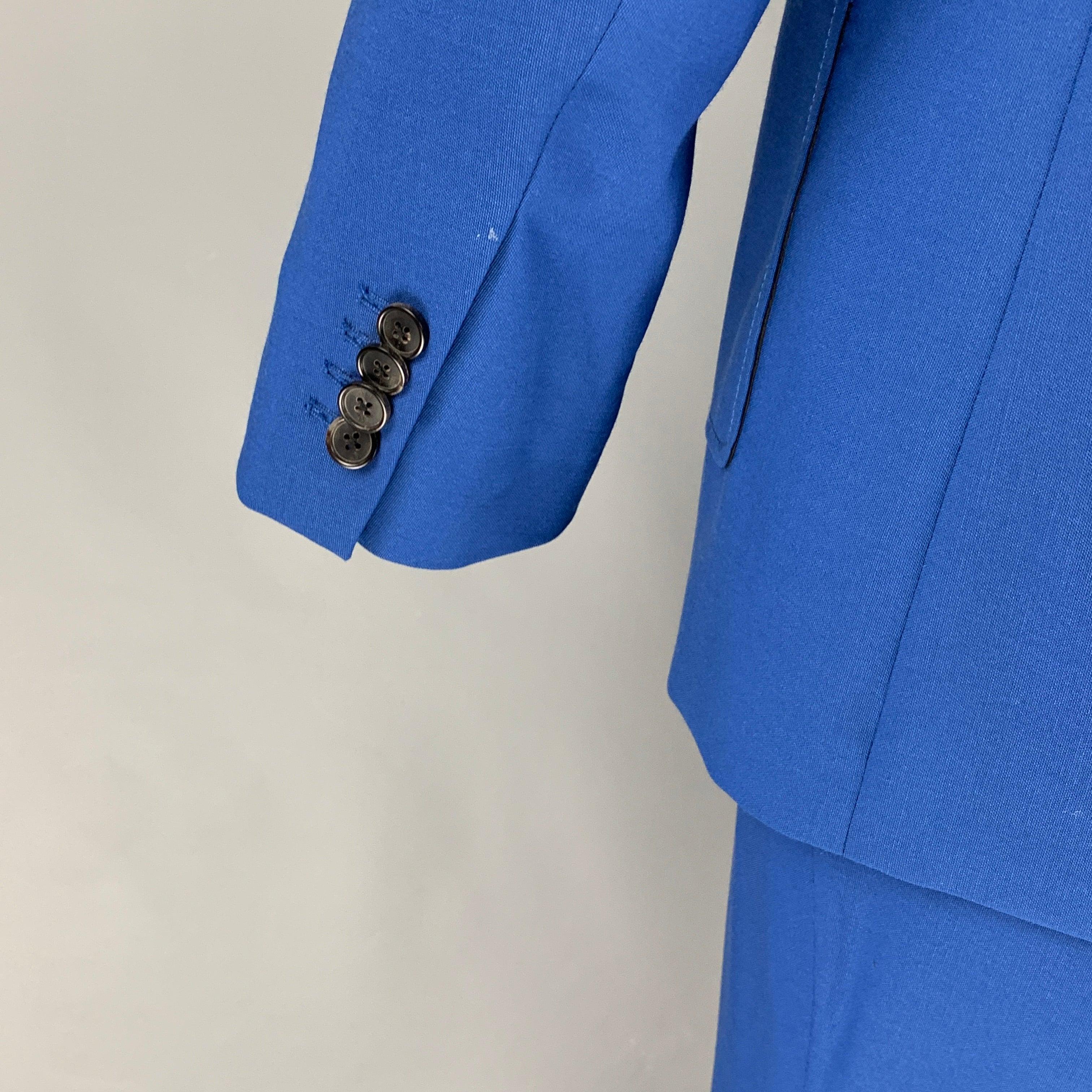 Men's 3.1 PHILLIP LIM Size 40 Royal Blue Wool Blend Notch Lapel Suit For Sale