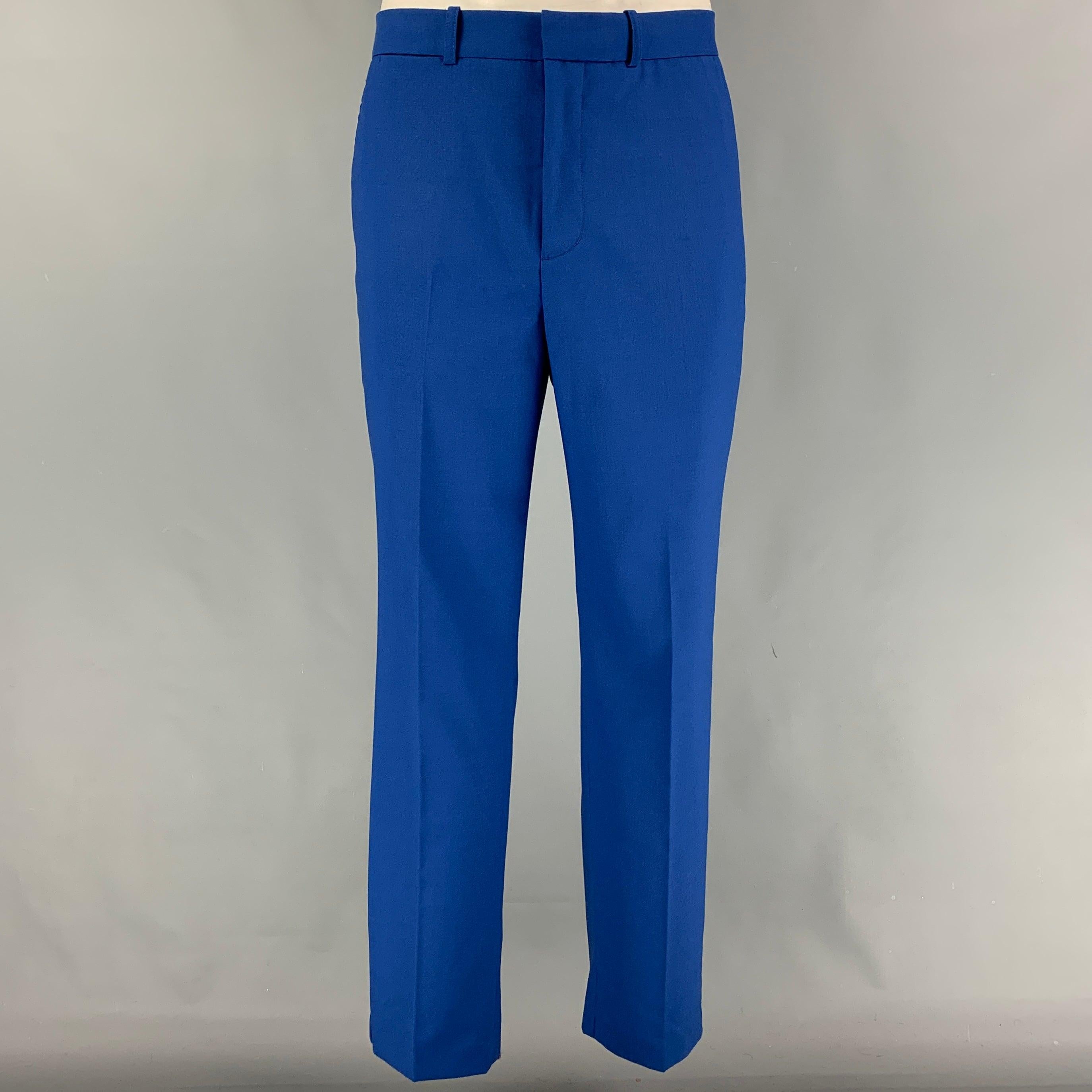 3.1 PHILLIP LIM Size 40 Royal Blue Wool Blend Notch Lapel Suit For Sale 1