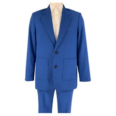 3.1 PHILLIP LIM Size 40 Royal Blue Wool Blend Notch Lapel Suit