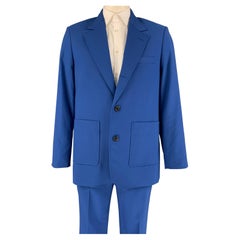 3.1 PHILLIP LIM Size 40 Royal Blue Wool Blend Notch Lapel Suit