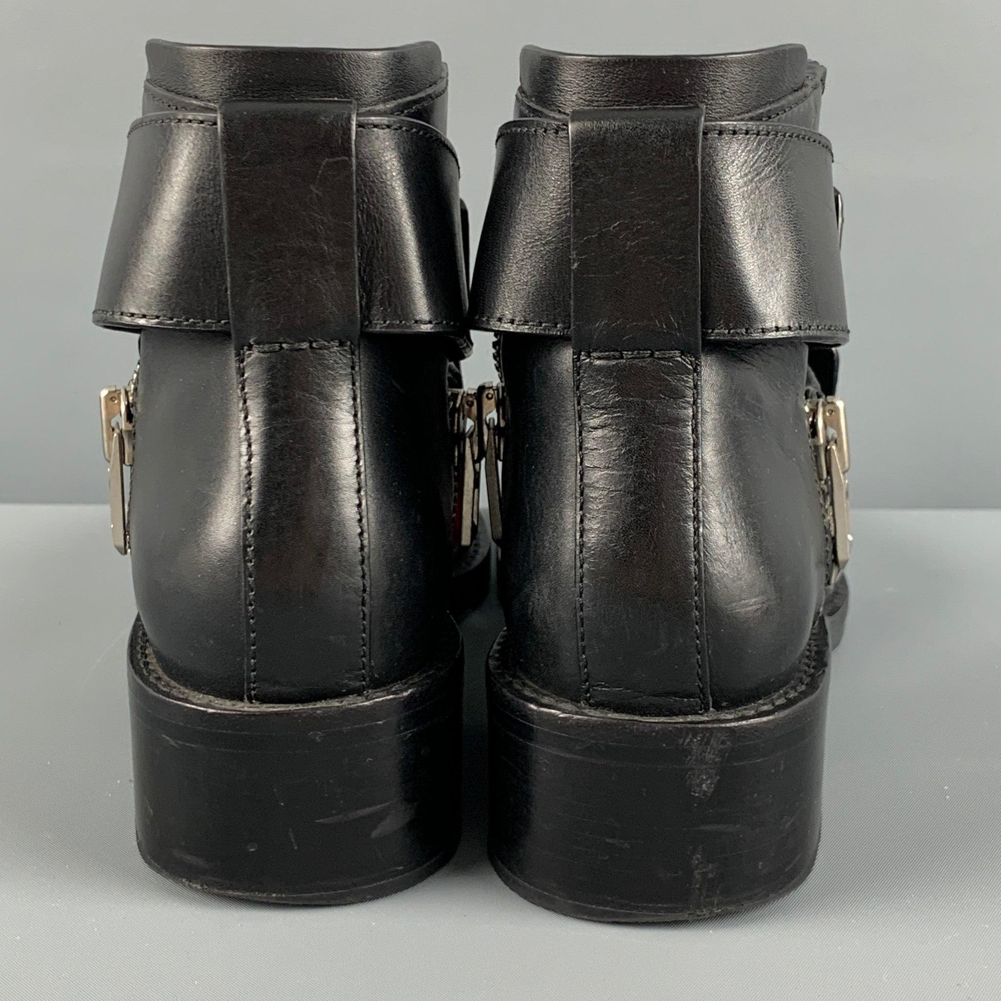 3.1 PHILLIP LIM Size 8 Black Cut Out Boots In Good Condition For Sale In San Francisco, CA