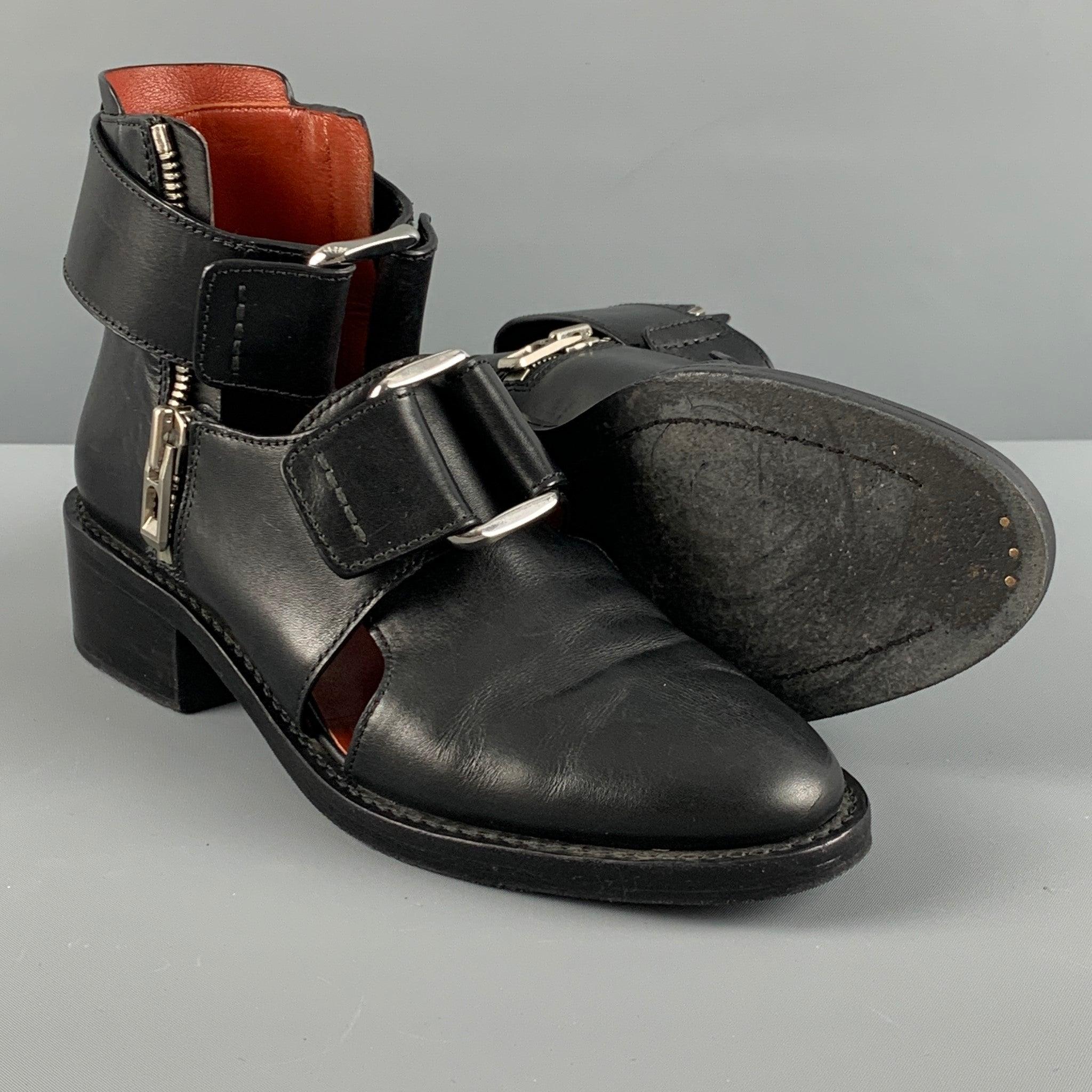 3.1 PHILLIP LIM Size 8 Black Cut Out Boots For Sale 1