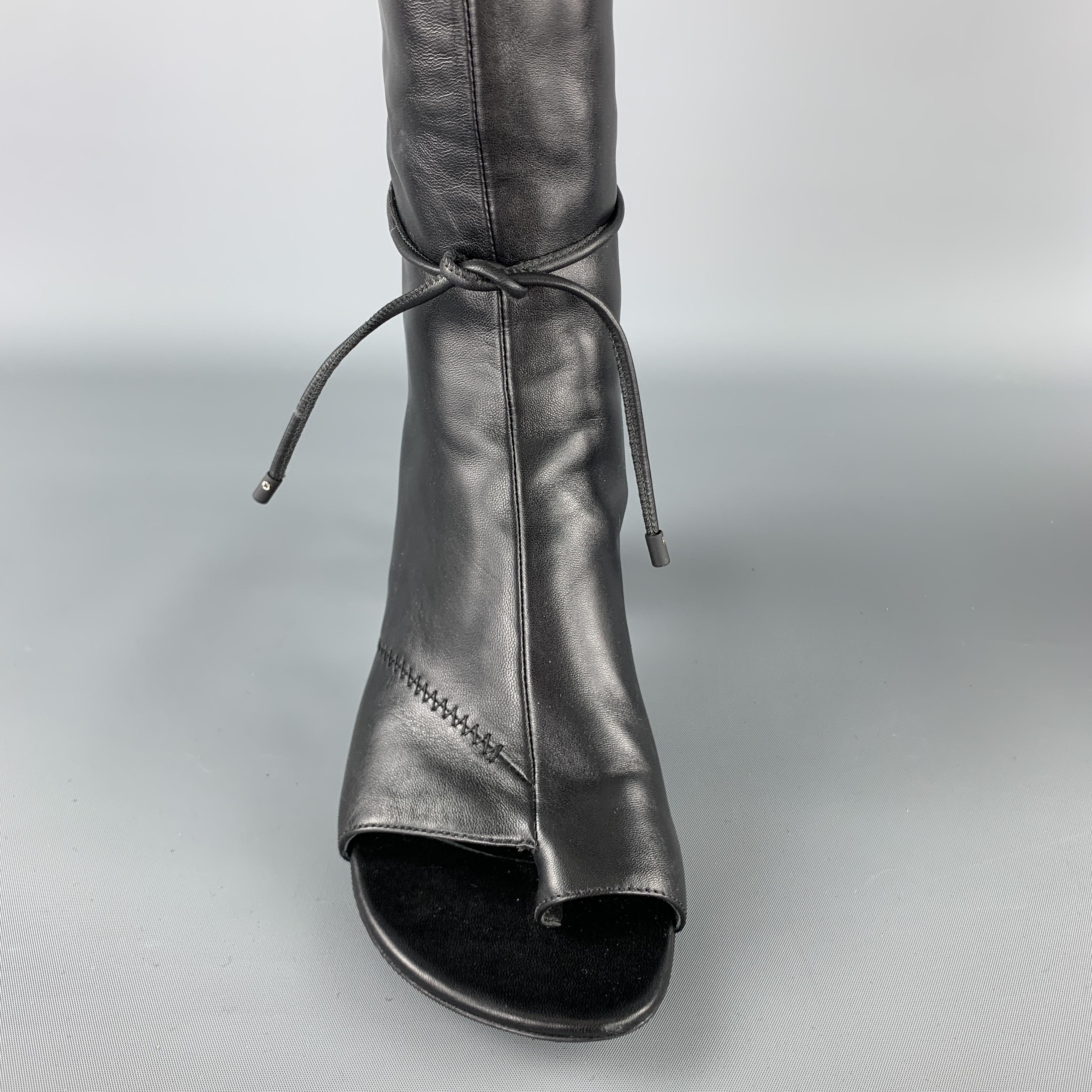 3.1 PHILLIP LIM Size 9 Black Leather Open Toe Sandal Boots In Excellent Condition In San Francisco, CA