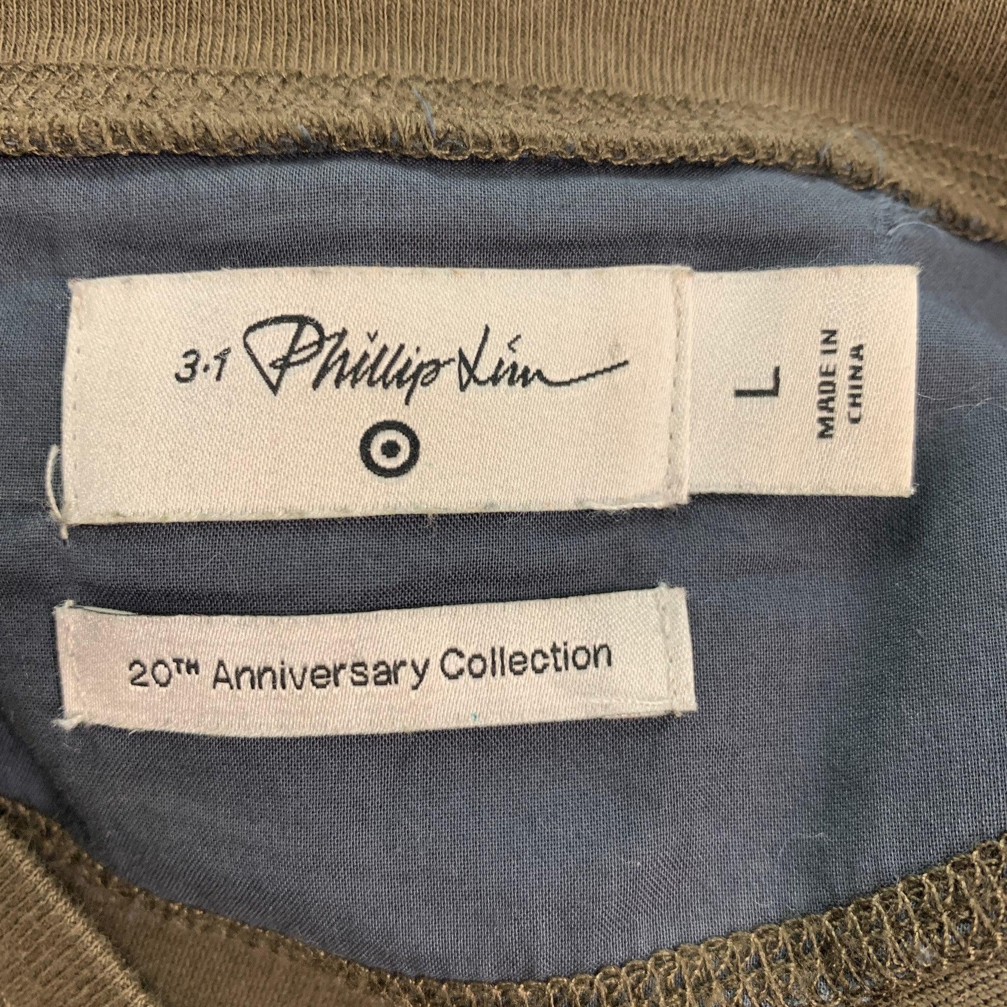 Men's 3.1 PHILLIP LIM Size L Brown Cotton Spandex Pullover For Sale
