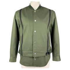 3.1 PHILLIP LIM Size L Olive Charcoal Cotton Bomber Jacket