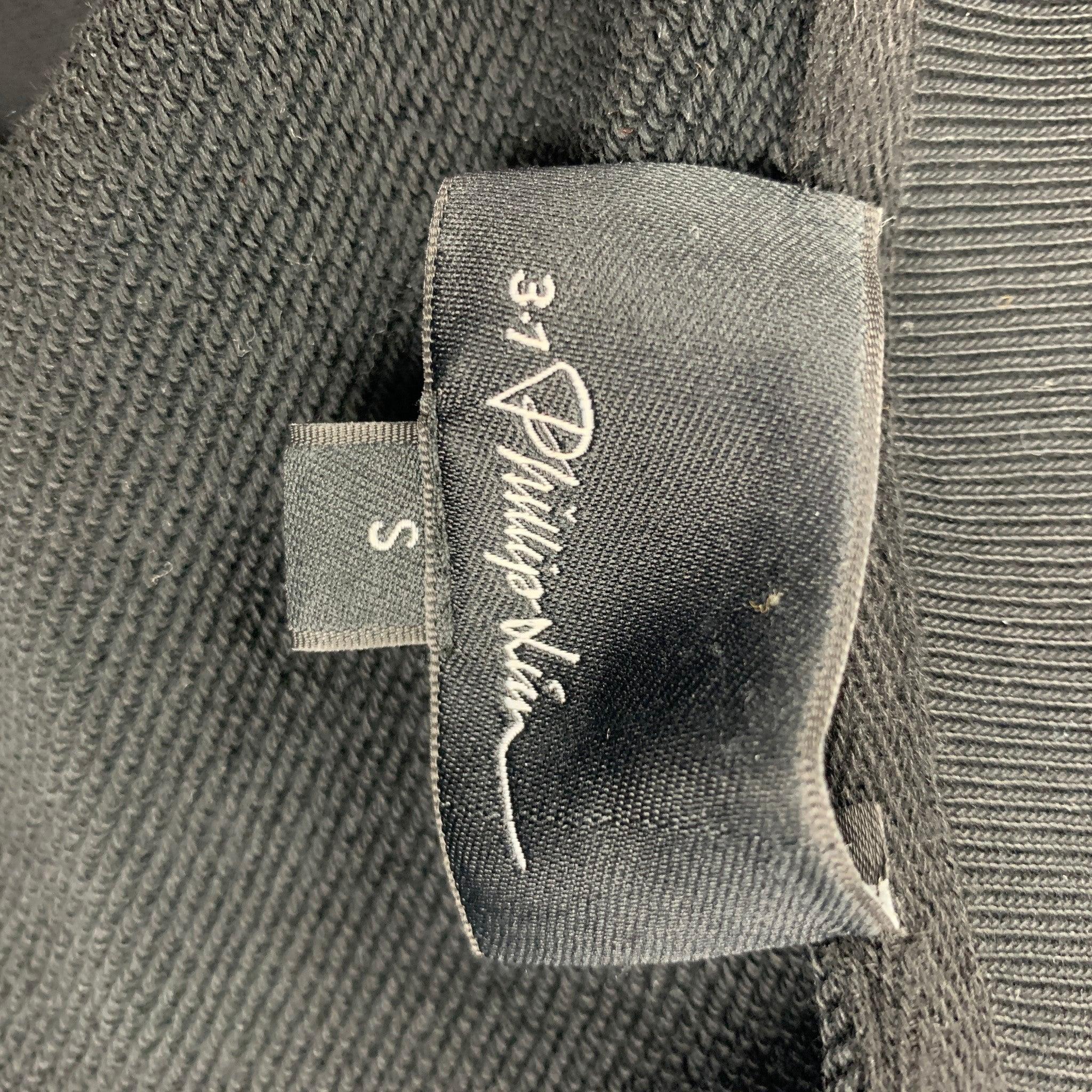 3.1 PHILLIP LIM Size S Black Cotton Long Sweatshirt For Sale 1
