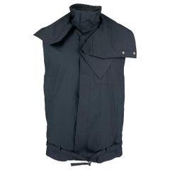 3.1 Phillip Lim Taglia S Gilet a collo alto in cotone blu scuro
