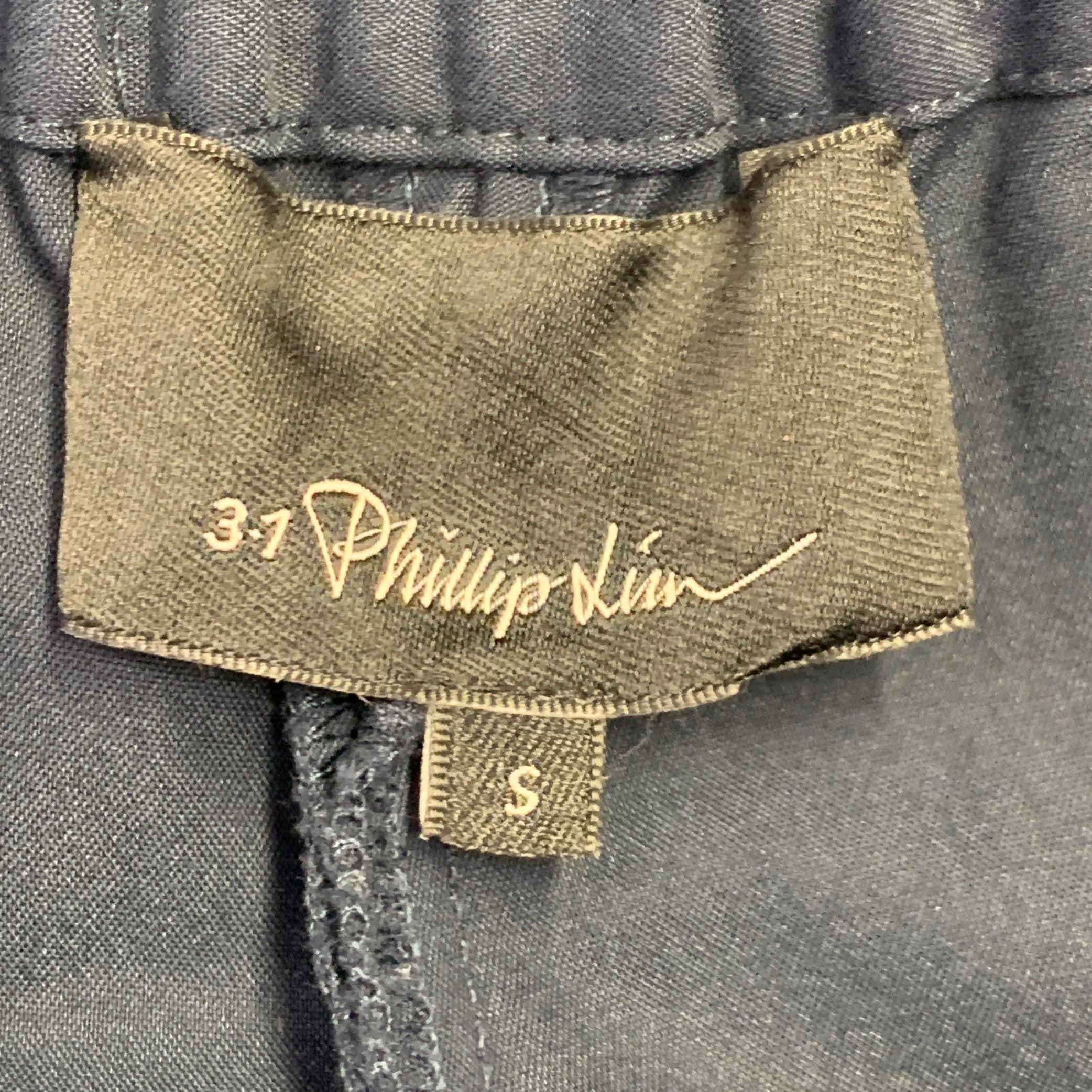 Nero 3.1 Phillip Lim - Pantaloni casual con coulisse in misto nylon della marina - taglia S in vendita