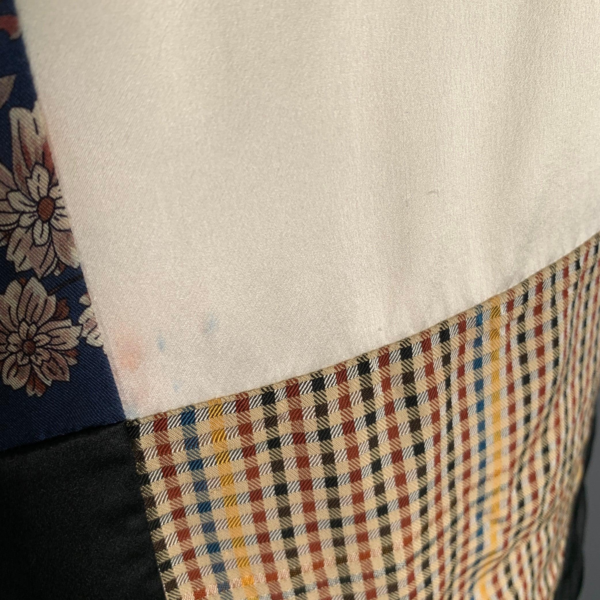 Men's 3.1 PHILLIP LIM Size S White Blue Mixed Materials Cotton Silk T-shirt For Sale