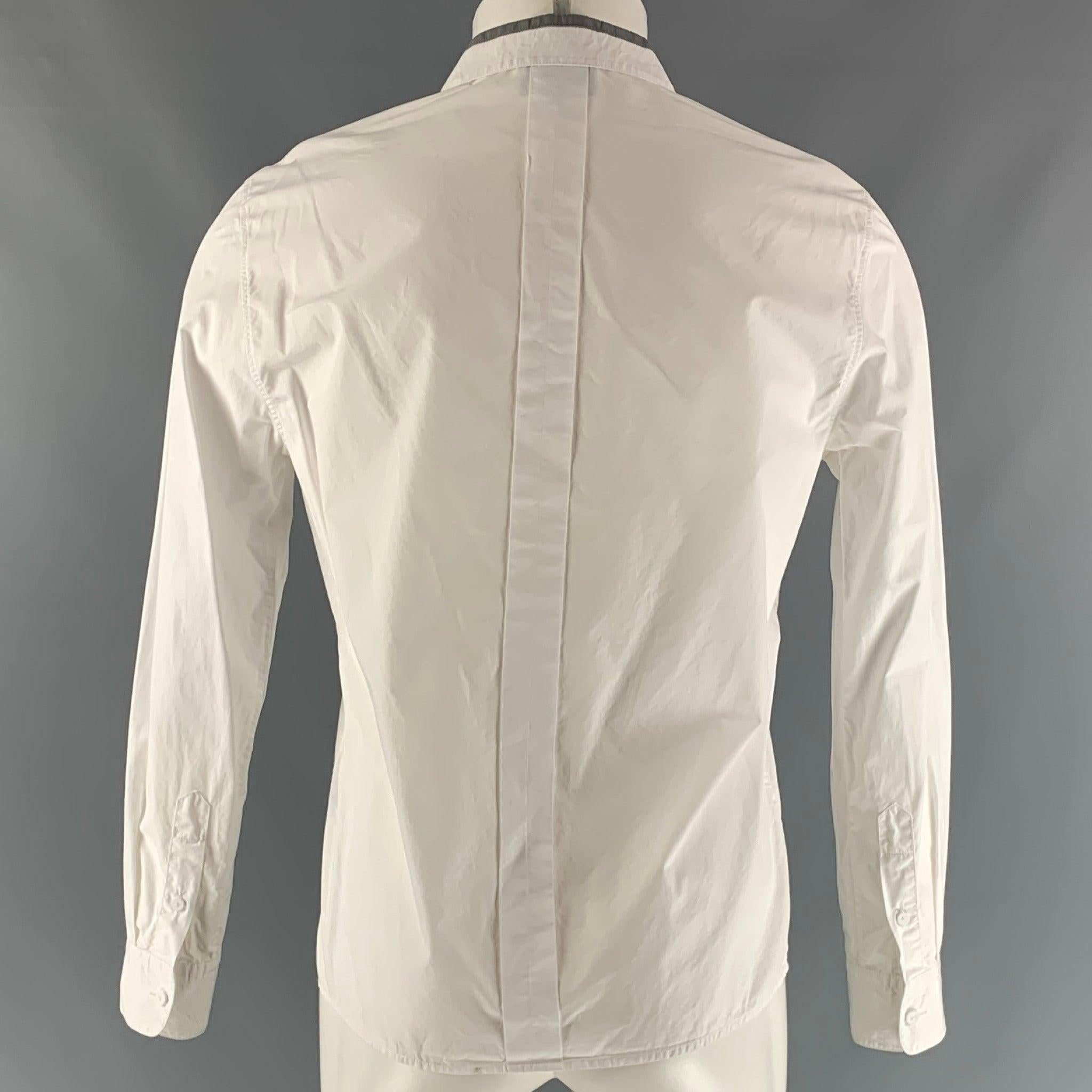 3.1 PHILLIP LIM Size S White Solid Cotton Button Up Long Sleeve Shirt In Excellent Condition In San Francisco, CA