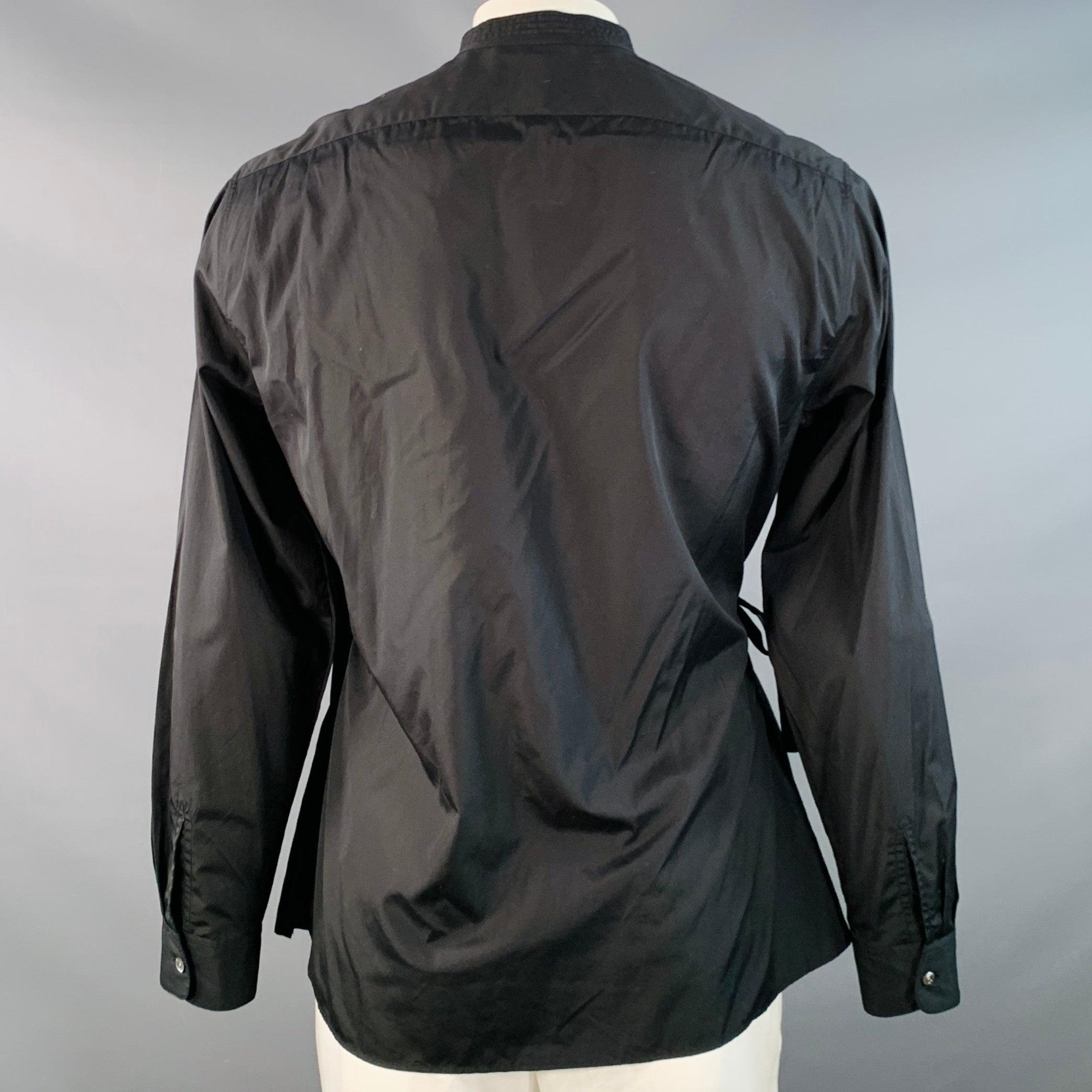 Nero 3.1 Phillip Lim Taglia XL - Camicia a maniche lunghe in cotone nero con kimono in vendita