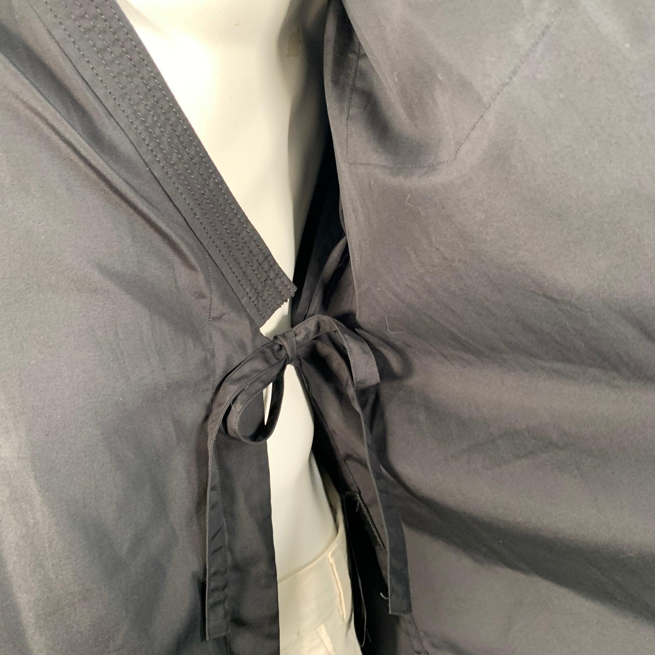 3.1 Phillip Lim Taglia XL - Camicia a maniche lunghe in cotone nero con kimono In condizioni ottime in vendita a San Francisco, CA