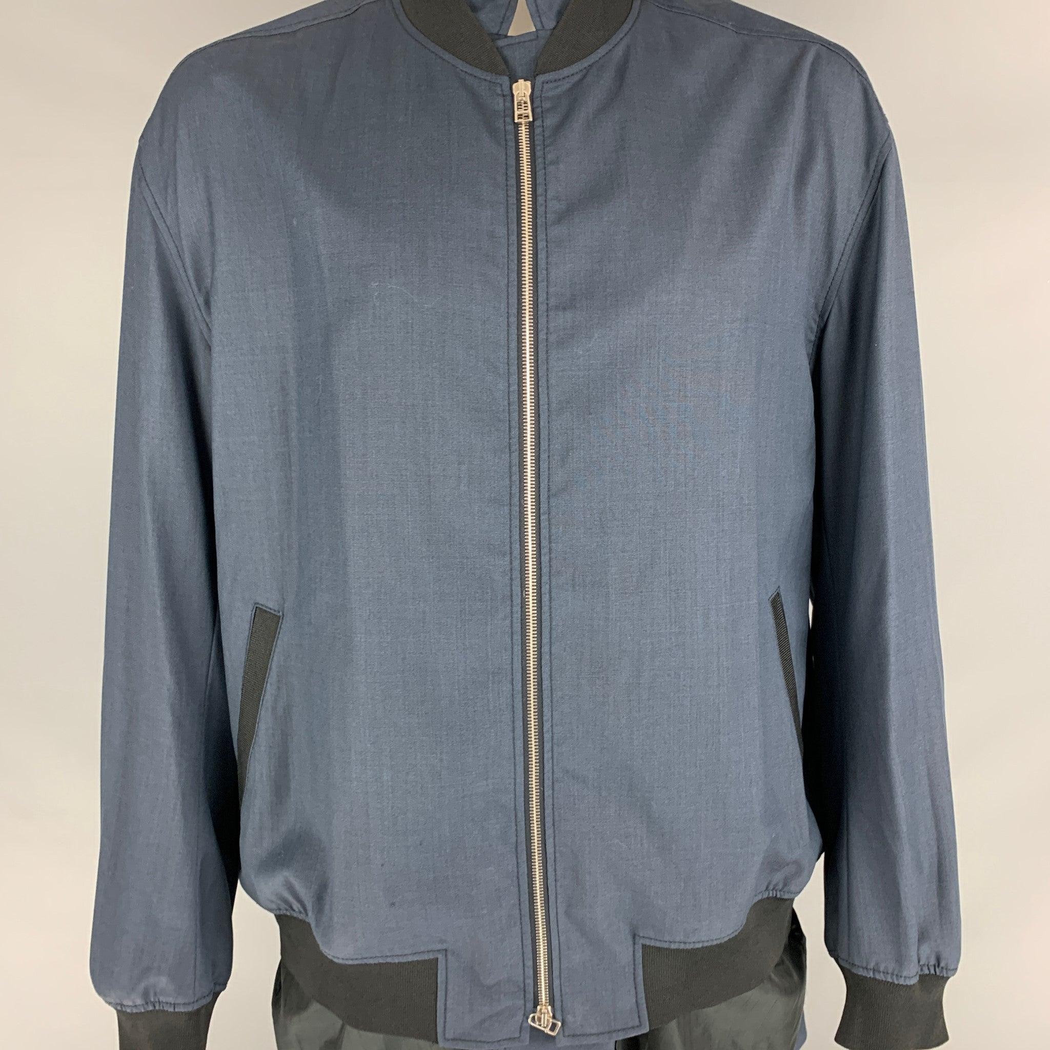 Men's 3.1 PHILLIP LIM Size XL Navy Wool Zip Up Jacket For Sale