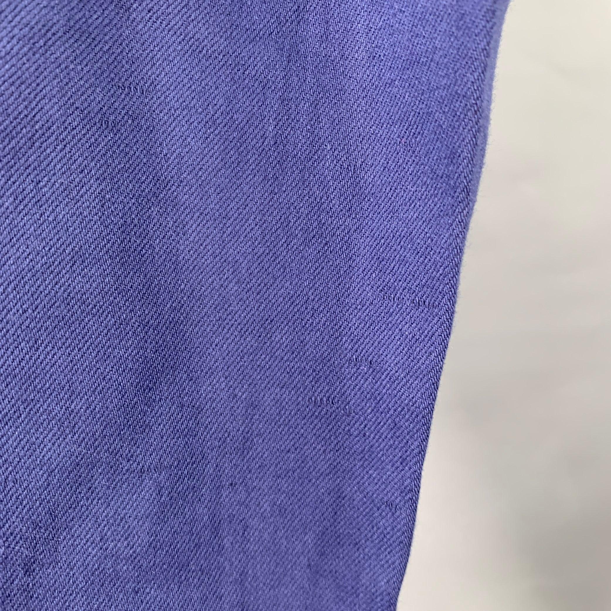 3.1 PHILLIP LIM Größe XS Blaue Baumwoll-Leinen-Hose mit hoher Taille und Kordelzug Freizeithose im Angebot 1