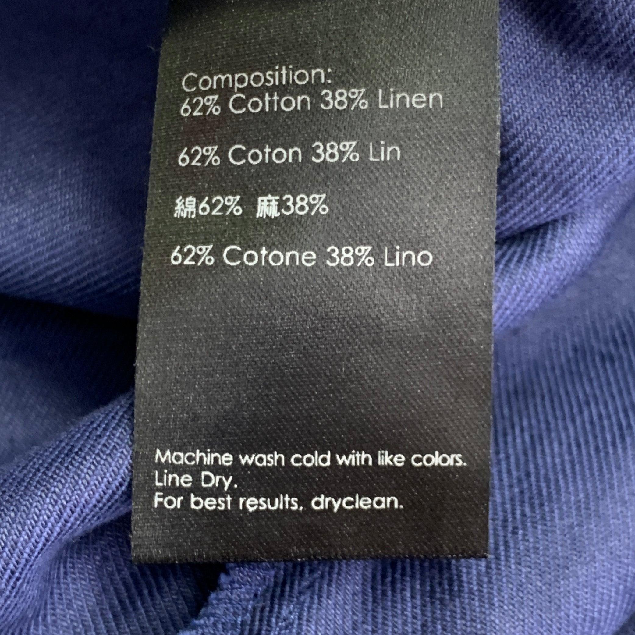 3.1 PHILLIP LIM Größe XS Blaue Baumwoll-Leinen-Hose mit hoher Taille und Kordelzug Freizeithose im Angebot 3