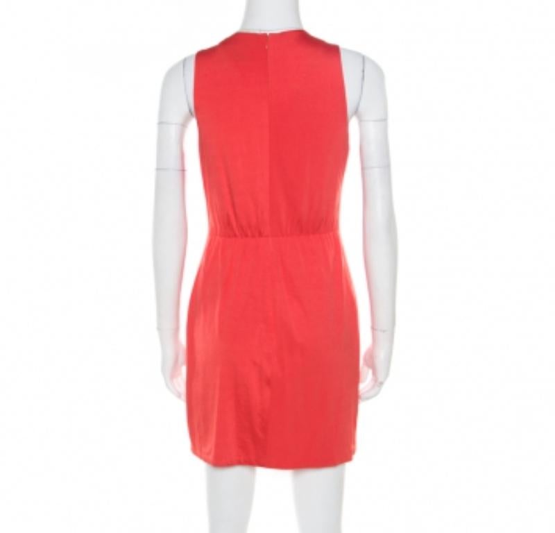 Rouge 3.1 Phillip Lim Stretch Knit Chiffon Ruffled Embellished Sleeveless Dress M en vente