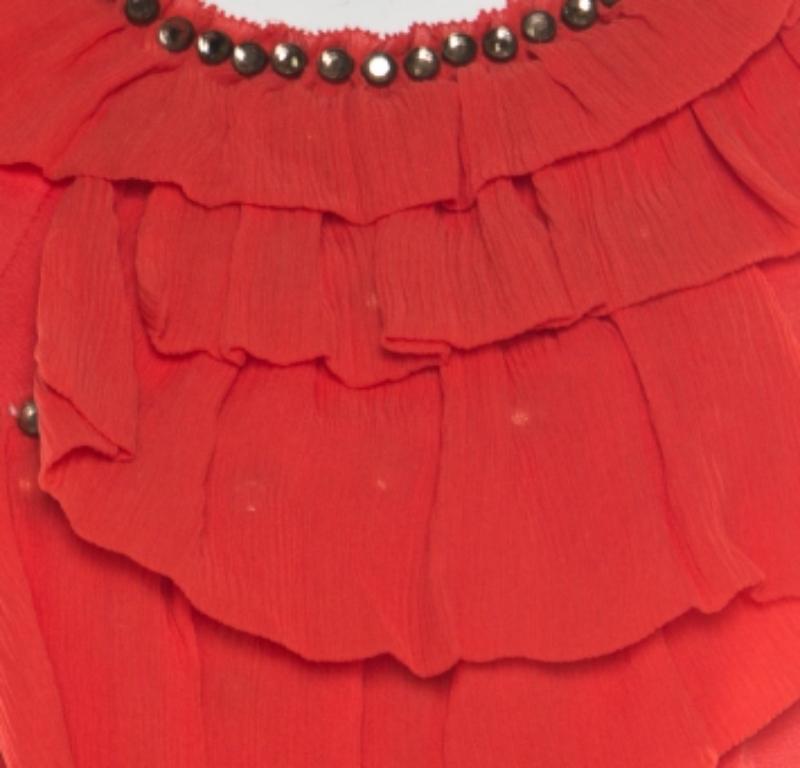3.1 Phillip Lim Stretch Knit Chiffon Ruffled Embellished Sleeveless Dress M en vente 1