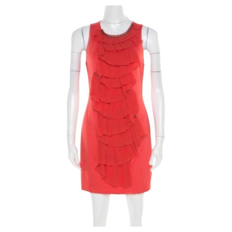 3.1 Phillip Lim Stretch Knit Chiffon Ruffled Embellished Sleeveless Dress M en vente