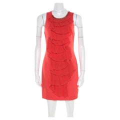 3.1 Phillip Lim Stretch Knit Chiffon Ruffled Embellished Sleeveless Dress M