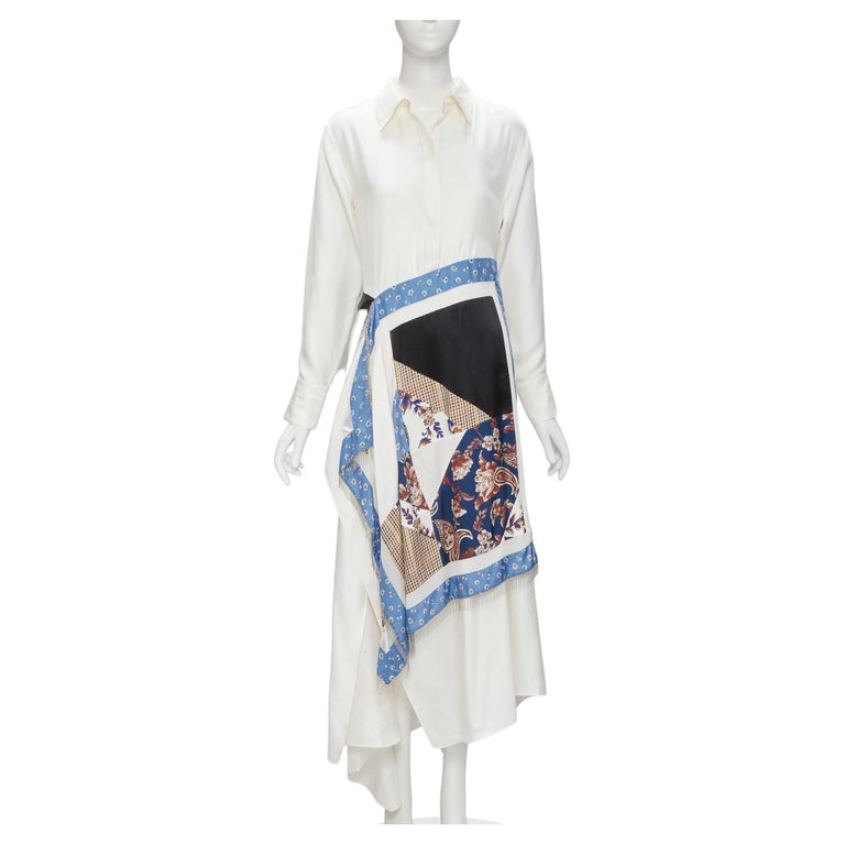 3.1 PHILLIP LIM white silk oriental print metal chain tassel wrap dress US2  S For Sale at 1stDibs | phillip lim dress