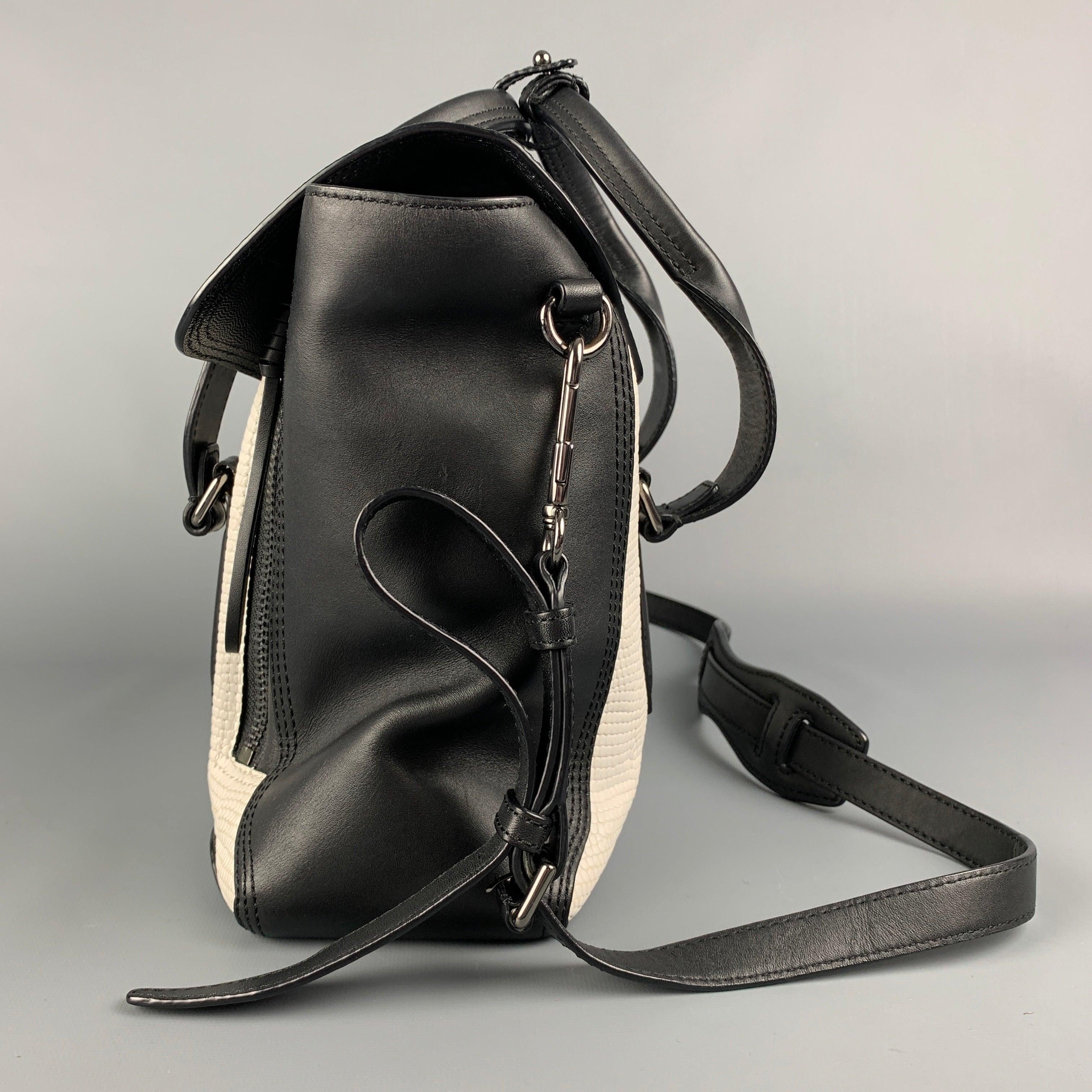 3.1 PHILLIP LIM White Textured Embossed Leather Crossbody Pashli Satchel Handbag For Sale 1